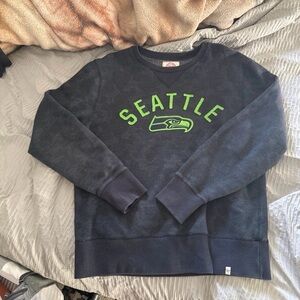 Seattle Crewneck Sweatshirt - Navy with Neon Green Logo